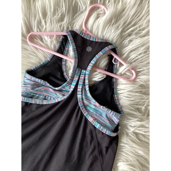 Athleta Girl Tennis Running Athletic Bra Tank Shirt Sports Black Size Small/7 - Picture 4 of 7